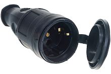Розетка TDM кабельная каучук с крышкой 16А IP44 с/з черная (96883)