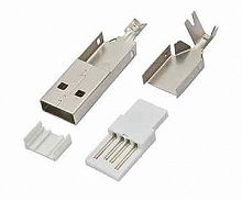 Разъем USB А штекер разборный на кабель USBA-SP (SZC)