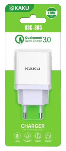 БП 1*USB QC18w в розетку белый Kakusiga KSC-365