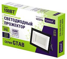 Прожектор светодиодный 100w 220v 6500K IP65 черный GENERAL GTAB-100BT-IP65-6500