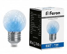 Белт-лайт Лампа-строб E27 G45 1W синяя Прозрачная Feron LB-377
