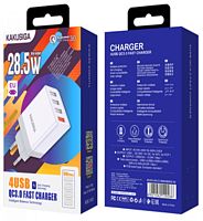 Блок питания 4USB QC28,5w в розетку белый Kakusiga KSC-912 