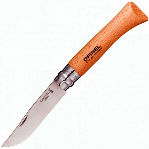 Нож Opinel №10, нержавеющая сталь, бук 