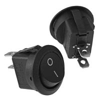 Выключатель ON-OFF 2P 6A 250v D= 20мм круг вогнут. черный KCD1-101-8-C3-B/2P