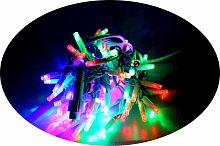 Гирлянда занавес мультицвет 3х0,6 м,белый толстый провод LED-100 (70 д) 8мм.прозр,,.уличная