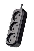 Удлинитель RU POWER  3роз 3м черный