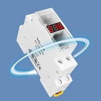 Однофазный цифровой измеритель напряжения сети, AC 40-500v, на DIN-рейку