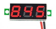 Вольтметр  3,5..30В 3СЕГМ (символ 0,28" 8мм.) 2х-проводный 30x12x8,5 мм, красный