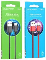 Шнур USB A штекер - micro USB штекер 1м 2,4А нейлон Borofone BX87