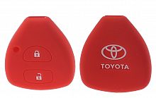 Чехол брелока Toyota  KB-L027 (2-кнопки)на ключ Crown,Camry,Reiz(Красн