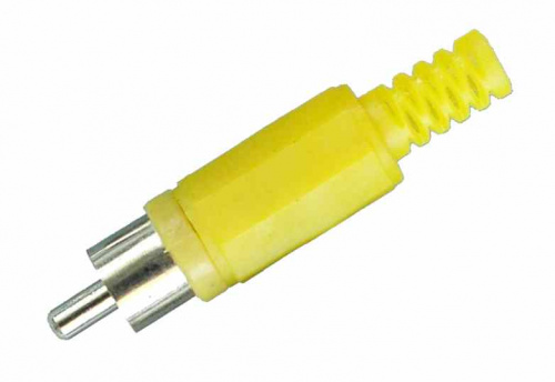 Разъем RCA штекер пластик желтый