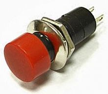 Кнопка ON-OFF 2P 1A 250v, 12 мм. PBS-16A с фикcацией, красная  56999