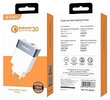 БП 1*USB QC18w в розетку с индикатором белый Kakusiga KSC-364