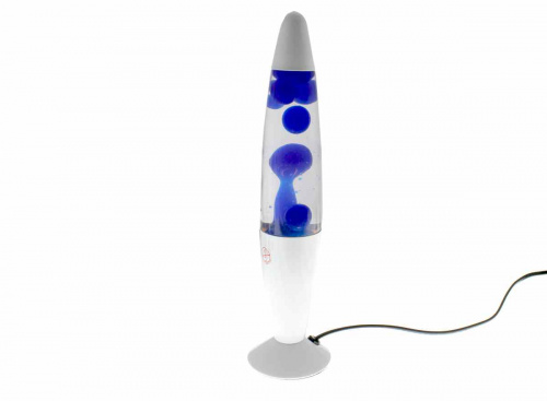 Светильник LAVA LAMP 35cm настольный прозрачно-синий, корпус белый