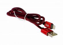 Шнур USB A штекер - iphone 5\6 штекер 1м 3A красный carbon UL01 UBIK 