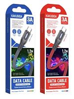 Шнур USB A штекер - Type-C штекер 1,2м 3A ткань плоский Kakusiga KSC-954