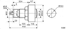 Неоновая лампа в корпусе N-836-B 220VAC (синяя)