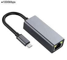 Адаптер суперскоростной RJ45 -TYPE-C для Ethernet LAN, 1000 Мбит/с для ПК