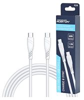 Шнур USB Type-C штекер - Type-C штекер 60w силикон 1,2м белый  Robiton P23S