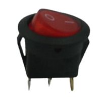 Выключатель OFF-ON 3P 20A 12v  D= 20мм круг вогнут. красный KCD1-8