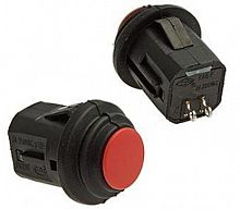 Кнопка ON-OFF 2P 2A 250v, 14 мм. SB570-R IP65 с фикcацией, красная  