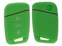Чехол брелока Volkswagen/Skoda (3-кнопки) SMART Superb Magotan Passat  Golf Smart (Зелёный) с 2019г