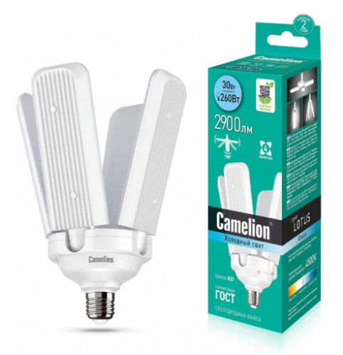 Лампа трансформер Е27 30w 4500К Camelion LED30-A70-RF/845/E27