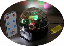 Светильник  RGB праздничный полусфера, цветомузыка, MP3+мет.флешка