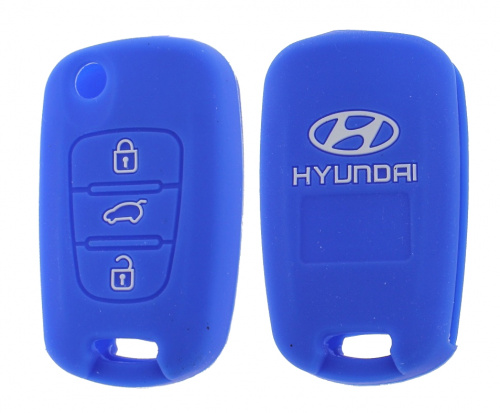 Чехол брелока  Hyundai KB-L057 (3-кнопки) на выкидной Elantra,I30(Сини