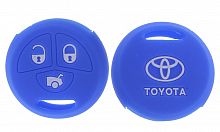Чехол брелока Toyota  KB-L014 (3-кнопки)(С)Круглый на ключ