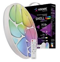 Светильник светодиодный PREMIUM SHELL RGB 75w 220v 3000-6500K 6000Lm IP40 500х80мм настенно-потолочый с пультом ДУ Космос KSShelRGB75W