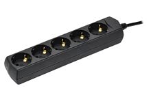 Удлинитель Generica  5 гн 3м с/з 3х1мм2  черный