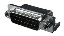 Разъем DIN 15 pin 2 ряда штекер на плату угловой (Разъем DRB-15MA)