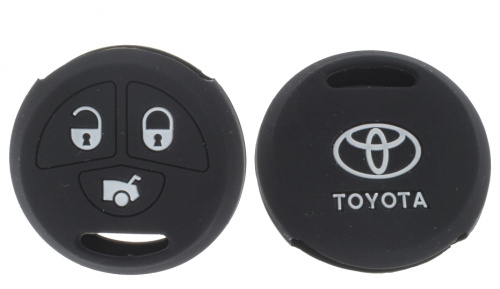 Чехол брелока Toyota KB-L014 (3 кнопки) (Ч) Круглый на ключ