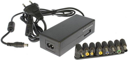 Блок питания 12-15-16-18-19-20-24v,3,5А  шнур 1м + 9 разъёмов, корпус пластик  ROBITON NB70W фото 7