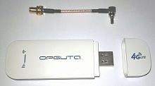 4G модем LTE + WiFi, USB ОРБИТА OT-PCK17,  есть вход под внешнюю антенну, корпус белый