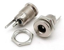 Разъем питания 5,5х2,1мм гнездо на корпус металл 