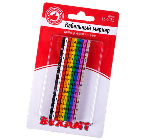 Маркер кабельный 0-9 комплект от 4мм до 6мм REXANT фото 2