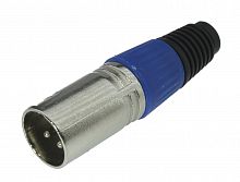Разъем XLR штекер на кабель синий (1-503BL)