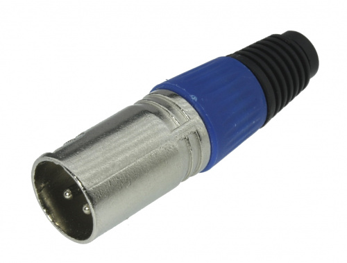 Разъем XLR штекер на кабель синий (1-503BL)