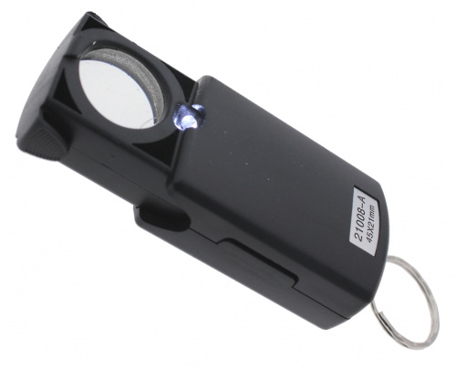 ЛУПА раскладная 45х.(21мм), LED, акрил