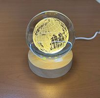 Светильник (ночник) LED, стеклянный шар