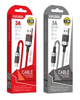 Шнур USB A штекер - Type-C штекер 1,2м 3A ткань Kakusiga KSC-696