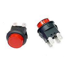 Кнопка ON-OFF 2P 3A 250V PBS2-8 красная без подсветки, с фиксацией