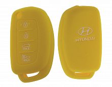 Чехол брелока  Hyundai KB-L056 (4-кнопки)на выкидной Sonata (Желтый)