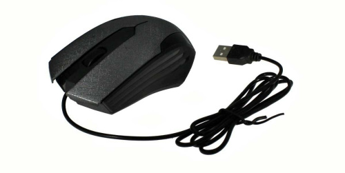 Мышь проводная Qumo Simple Office M92 USB черная 3 кнопки 1000 dpi шнур 1,8м 