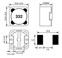 Дроссель 22 мкГн smd 12х12х8мм LPF1280T-220M