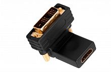 Переходник DVI штекер - HDMI гнездо пластик поворотное GOLD (17-6812)