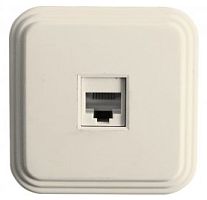 Розетка компьютерная 1-мест. СП RJ-45, PST00-21-20 слоновая кость