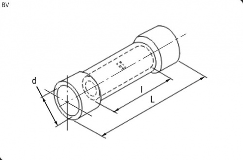 Соединитель проводов обжим 0,5-1,5 кв.мм (Втулка соединит. BV1 (0.5-1.5mm2)) (61218) фото 2